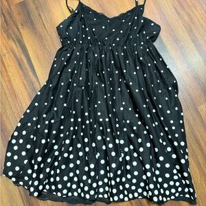 Chic Polka Dot Kids Dress - Black and White